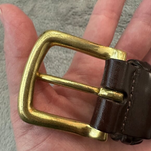 Vintage Coach Braided Woven Brown Leather Belt Unisex size 34 - Picture 3 of 7